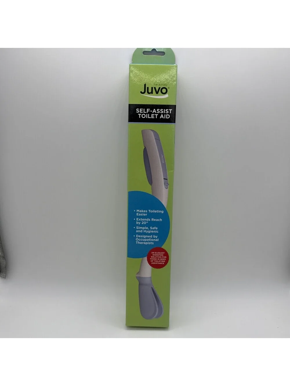 Juvo Self-Assist Toilet Aid 20 Inch Extension Wiping Wand Long Reach Helper NIB